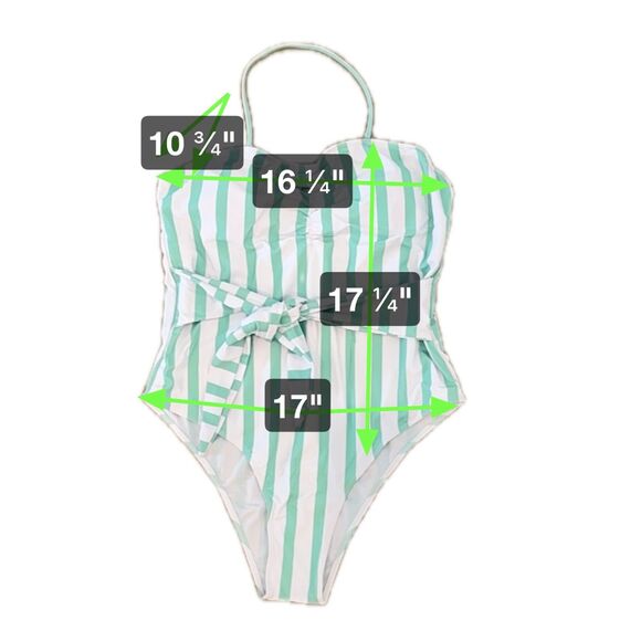 NWOT* Shein One-Piece Striped Swimsuit with Detachable Halter Strap - Women's XL - Picture 4 of 4